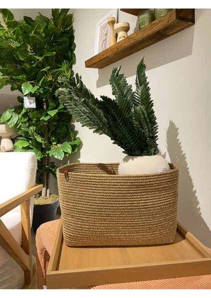 Ekinoks Dikdörtgen Jüt Hasır Görünümlü Düzenleyici Sepet indirimleri