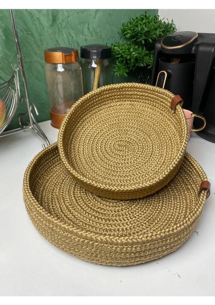 Çok Amaçlı Dekoratif Hasır Sepet Takımı 2 Li, Organizer, Hasır Sepet Hasır Sepet Takımı