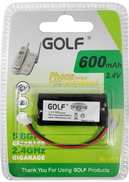 2.4V 600MAH Çift Kablolu 2’li Soket Telsiz Telefon Pili – Siemens Gigaset Uyumlu