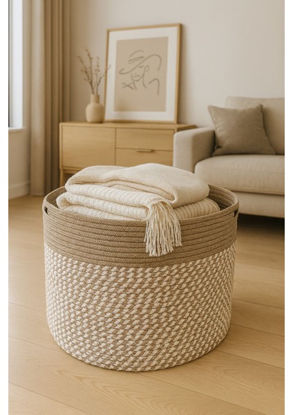 Amaterasu Jüt Hasır Sepet, Düzenleyici Sepet, Hasır Dokuma Sepet 40CM x 30CM