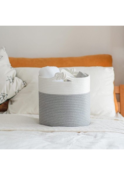 Chang Örgü Saplı 3'lü Saplı Sepet, Düzenleyici 3'lü Sepet, Hasır Dokuma Sepet 30CM x 30CM modelleri