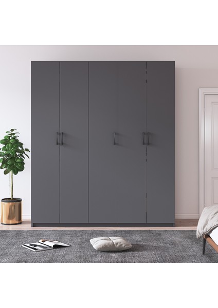 %100 Mdflam 5 Kapaklı 150CM Gardrop G-09