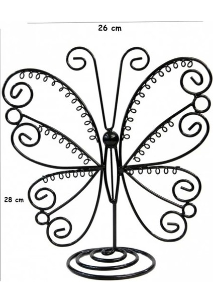 Ithal Metal Siyah Renk 26X28CM Küpe Standı