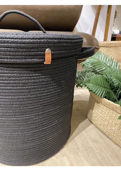 Helios Kapaklı Hasır Görünümlü Jüt 36-40 Kapaklı Sepet, Çok Amaçlı Sepet, Çamaşır Sepeti fırsatları