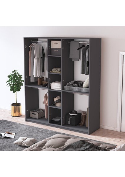 %100 Mdflam 5 Kapaklı 150CM Gardrop G-09 fırsatları