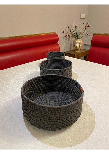 3lü Jüt Hasır Sepet Takımı ,el Dokuma, Çok Amaçlı Sepet, Banyo ve Mutfak Organizeri