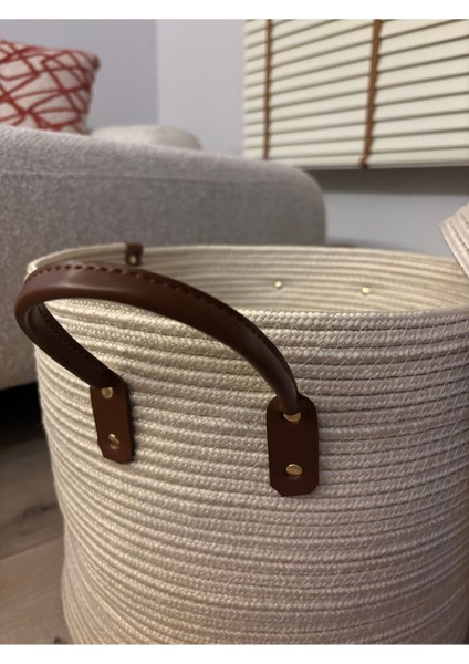 Armonia Deri Saplı Kapaklı Kirli Çamaşır Sepeti Düzenleme Sepeti Oyuncak Sepeti fırsatları