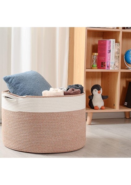 Shahbaz Özel Pamuklu Jüt Battaniye Sepeti Hasır Oyuncak Sepeti Jüt Çamaşır Sepeti 40-30 fiyatları