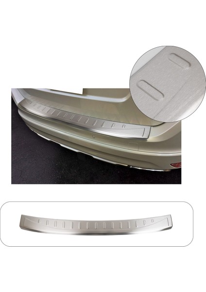 Volvo XC60 Uyumlu 2014-2017 Krom Arka Tampon Üstü Koruma Paslanmaz Çelik Matt