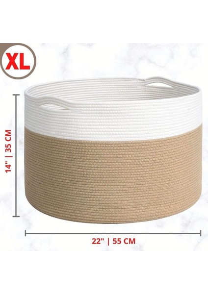 Büyük Boy Jüt Pamuklu Sepet, Bebek Eşya Toplama Sepeti, Yumuşak Büyük Saklama Sepeti modelleri