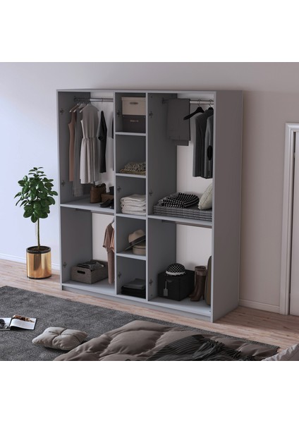 %100 Mdflam 5 Kapaklı 150CM Gardrop G-09 fırsatları