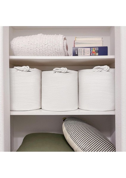 Chang Örgü Saplı 3'lü Saplı Sepet, Düzenleyici 3'lü Sepet, Hasır Dokuma Sepet 30CM x 30CM fiyatları