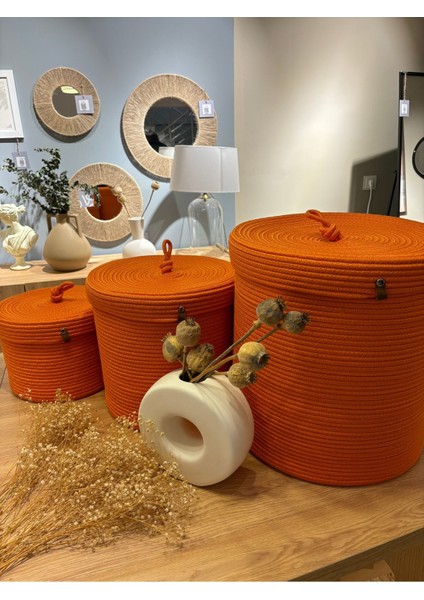 Victor Çok Amaçlı Düzenleyici Kapaklı 3'lü Sepet,kapaklı Kirli Çamaşır Sepeti, Kapaklı Organizer