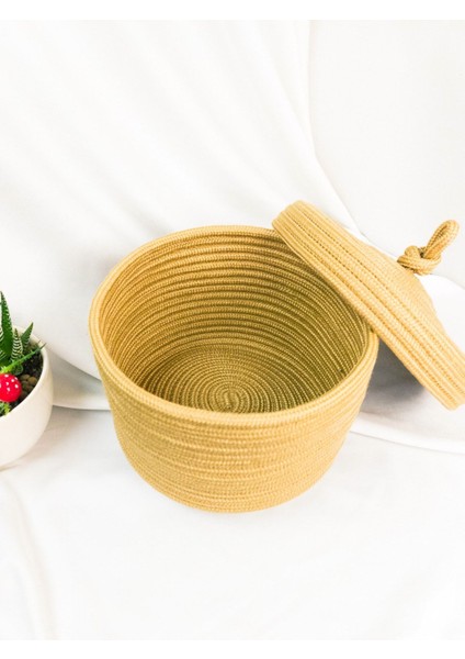 , Kapaklı Jüt Sepet 12CM x 17CM, Saklama Kutusu, Organizer. fırsatları