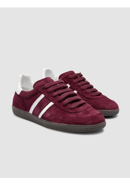 %100 Hakiki Deri Bordo Bağcıklı Kadın Sneaker fiyatları