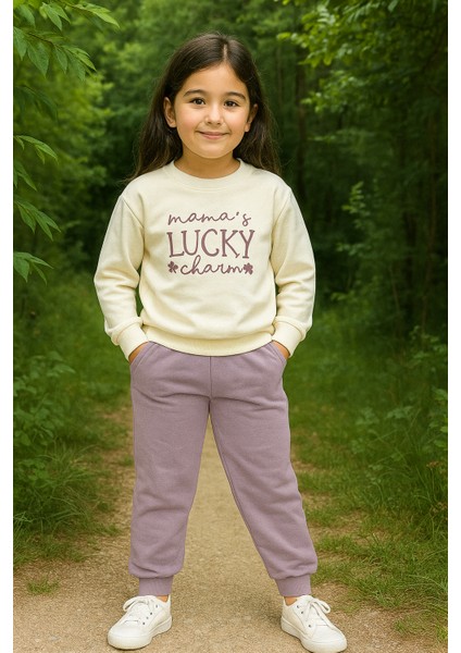 Lucky Baskı 2 Ip Kız Çocuk Eşofman Takım