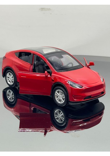 Tesla Model Y Koleksiyonluk Metal Sesli Işıklı Diest Car Oyuncak Model Araba 12 cm
