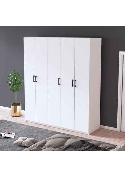 %100 Mdflam 5 Kapaklı 150CM Gardrop G-09 modelleri