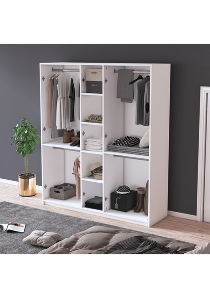 %100 Mdflam 5 Kapaklı 150CM Gardrop G-09 fırsatları