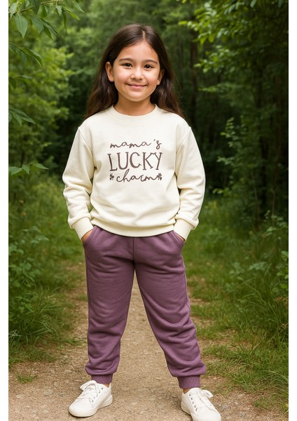Lucky Baskı 2 Ip Kız Çocuk Eşofman Takım