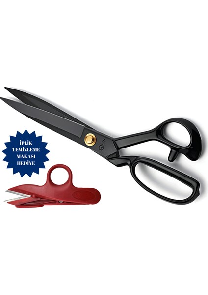 Hedefmakina PIN-1104 Siyah Saplı Somunlu Kumaş Kesim Makası – 10″ (26 Cm) | Pın-10-10"