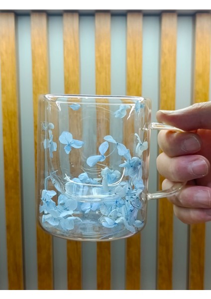 2 Adet Çift Cidarlı Çiçekli Kupa – Isıya Dayanıklı Cam Çay & Kahve Kupası Şık Tasarım 300 ml