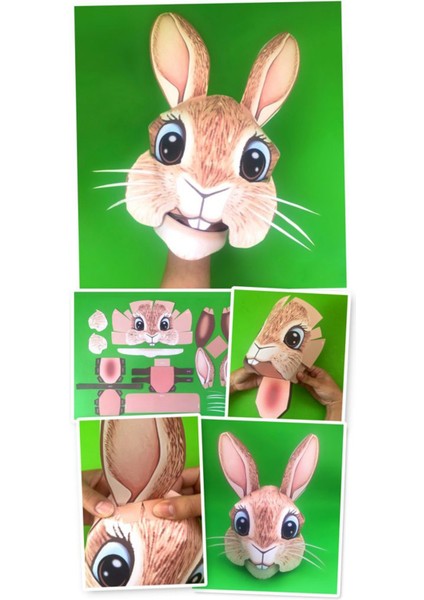 Tavşan El Kuklası, Mentosori Kes Yapıştır Kuşe Kukla fırsatları