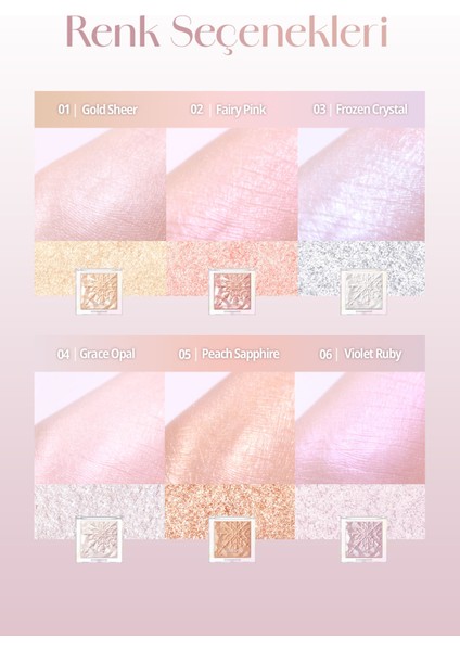 Mikro Inci Tanecikleriyle Yoğun Işıltı Sağlayan Highlighter Clıo Prism Highlighter 03 Frozen Crystal fırsatları