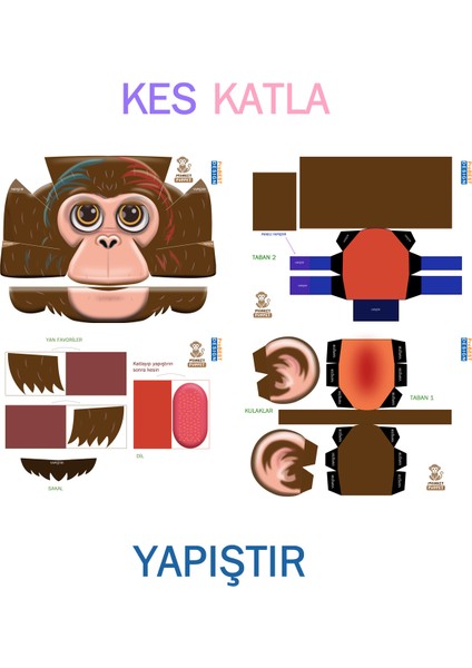 Maymun El Kuklası, Mentosori Kes Yapıştır Kuşe Kukla fırsatları