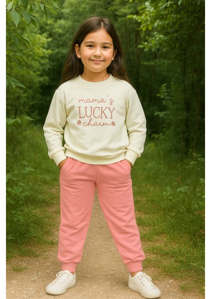 Lucky Baskı 2 Ip Kız Çocuk Eşofman Takım
