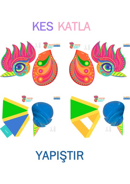 Horoz El Kuklası, Mentosori Kes Yapıştır Kuşe Kukla fırsatları