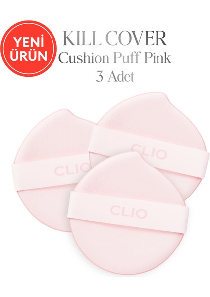 Damla Şekilli, Detaylı Uygulama Sunan Sünger Puf Clıo Kill Cover Cushion Puff Pink (3ADET)