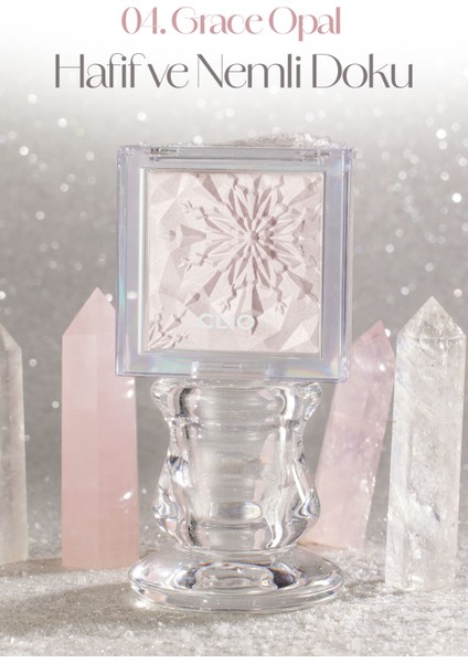 Mikro Inci Tanecikleriyle Yoğun Işıltı Sağlayan Highlighter Clıo Prism Highlighter 04 Grace Opal modelleri