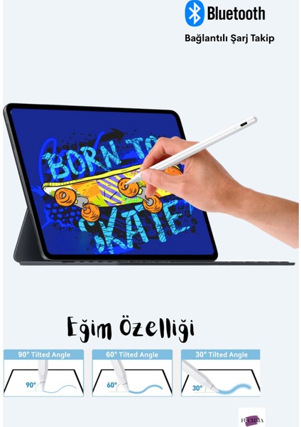 iPad 10,9 10.nesil Uyumlu Avuç Içi Reddetmeli Dokunmatik Fuchsia Özel Çizim ve Yazı Kalemi fiyatları