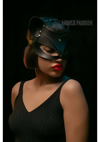 Deri Kedi Maskesi - Deri Maske - Seksi Maske - BRF558 modelleri