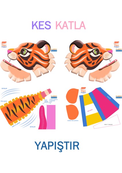 Kaplan El Kuklası, Mentosori Kes Yapıştır Kuşe Kukla fırsatları