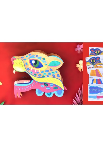 Renkli Jaguar El Kuklası, Mentosori Kes Yapıştır Kuşe Kukla fiyatları