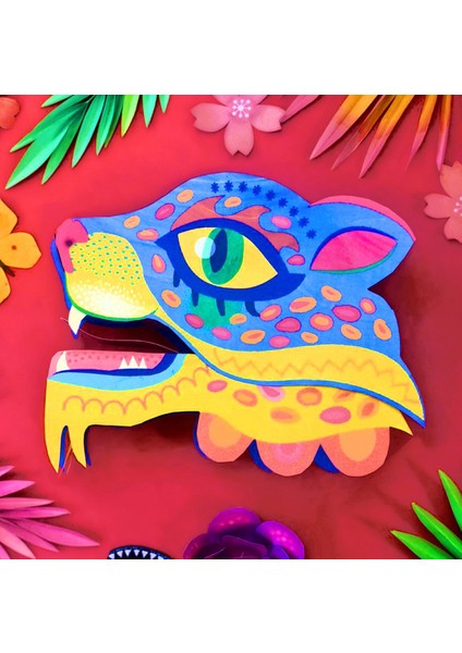 Renkli Jaguar El Kuklası, Mentosori Kes Yapıştır Kuşe Kukla indirimleri