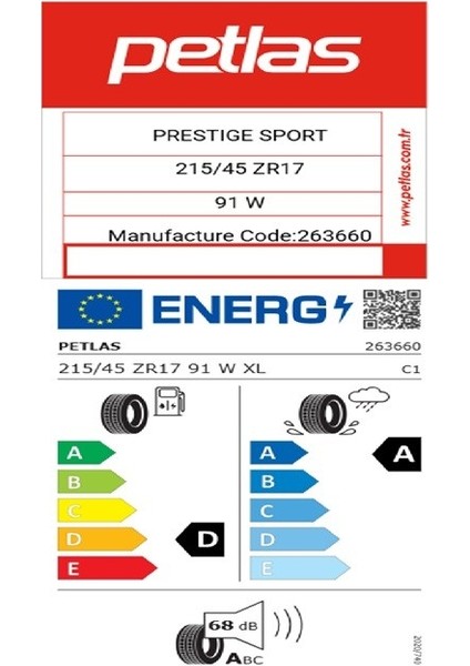 215/45 ZR17 Tl 91W Xl Prestıge Sport Oto Yaz Lastiği (Üretim Yılı:2025) fiyatları