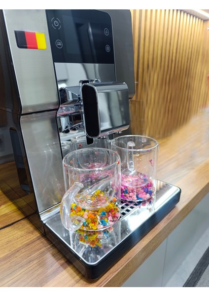 2 Adet Çift Cidarlı Çiçekli Kupa – Isıya Dayanıklı Cam Çay & Kahve Kupası Şık Tasarım 300 ml