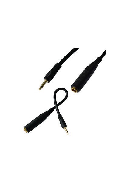 3.5 mm Mono Erkek - 6.3 mm Dişi Çevirici Kablo 30 cm