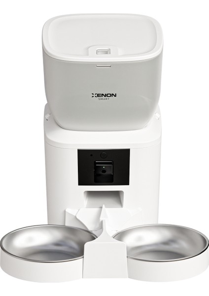 Akıllı Kedi Köpek Çift Hazneli Otomatik Mama Kabı Fhd Gece Görüş Kameralı Hareket Algılamalı Paslanmaz Çelik Besleme Kasesi