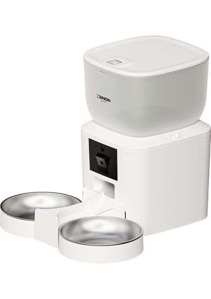 Akıllı Kedi Köpek Çift Hazneli Otomatik Mama Kabı Fhd Gece Görüş Kameralı Hareket Algılamalı Paslanmaz Çelik Besleme Kasesi