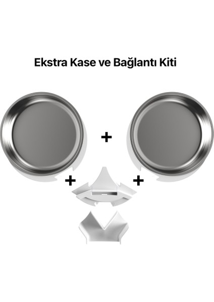 Akıllı Kedi Köpek Çift Hazneli Otomatik Mama Kabı Fhd Gece Görüş Kameralı Hareket Algılamalı Paslanmaz Çelik Besleme Kasesi