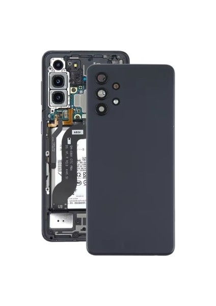 Samsung Galaxy Için A32 4g Pil Arka Kapak ile Kamera Lens Kapağı (Siyah) Cep Telefonu Yedek Parçalar Siyah