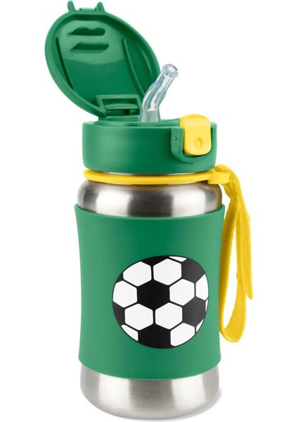 Paslanmaz Çelik Futbol Pipetli Suluk - Yeşil fiyatları