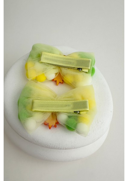 Ananas Topçuk Detaylı 0-2 Yaş Ikili Fiyonk Toka (7cm) fiyatları