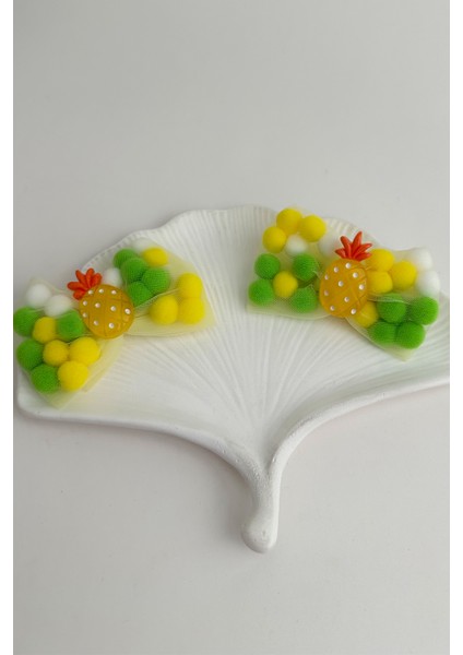 Ananas Topçuk Detaylı 0-2 Yaş Ikili Fiyonk Toka (7cm) modelleri