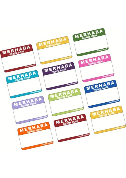 Merhaba Benim Adım Şeklinde Çocuk Isim Etiketi – Defter, Kitap, Çanta Için Renkli Kuşe Sticker fiyatları