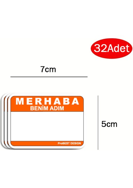 Merhaba Benim Adım Şeklinde Çocuk Isim Etiketi – Defter, Kitap, Çanta Için Renkli Kuşe Sticker modelleri